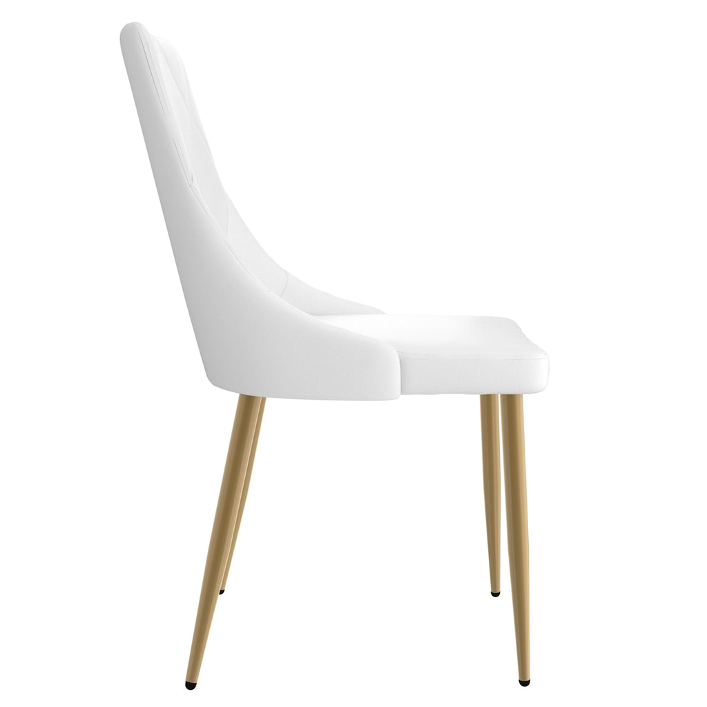 Antoine Dining/Lounge Chair (White and Aged Gold) (Set of 2)