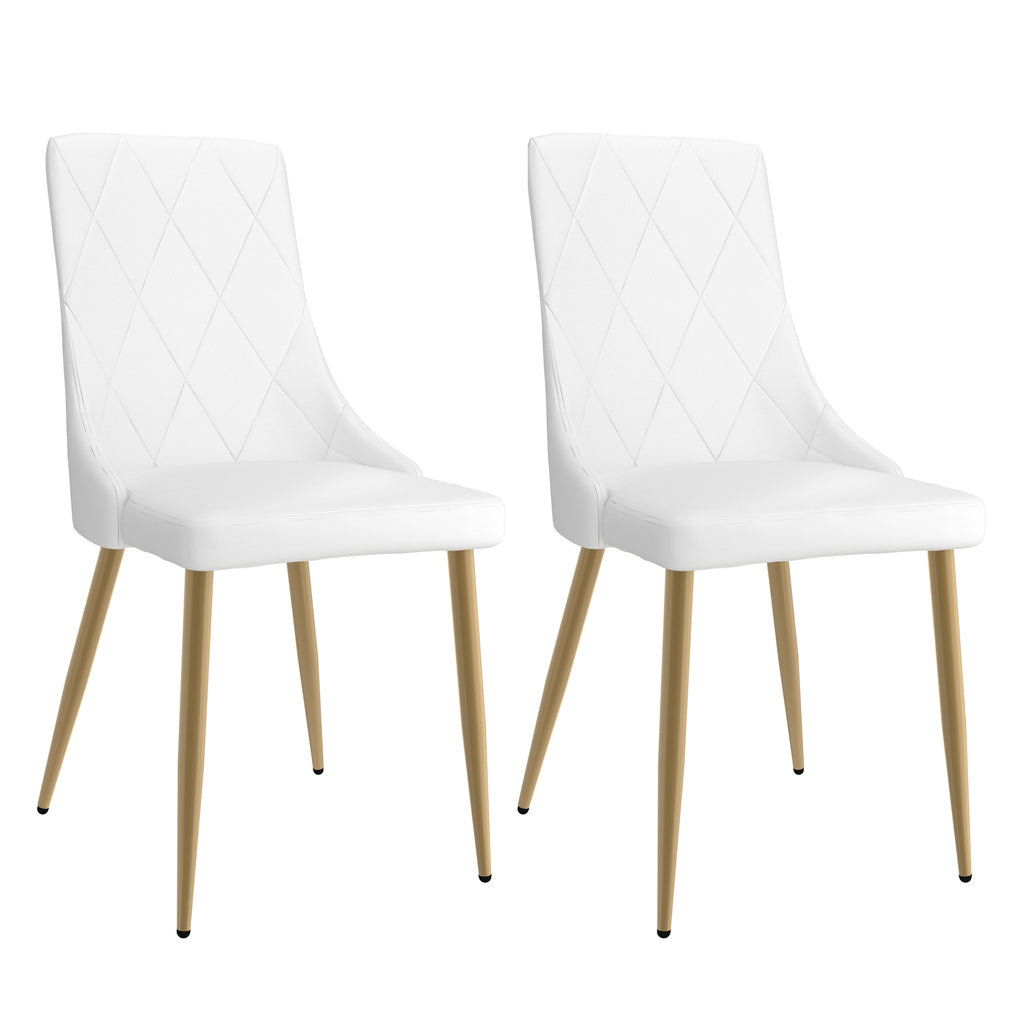 Antoine Dining/Lounge Chair (White and Aged Gold) (Set of 2)