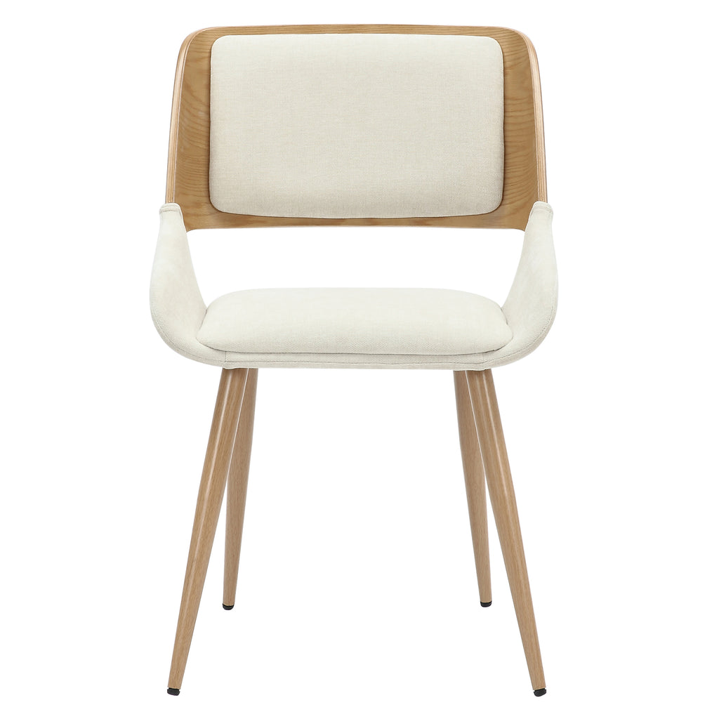 Hudson Dining/Lounge Chair (Beige Fabric and Natural) (Set of 2)