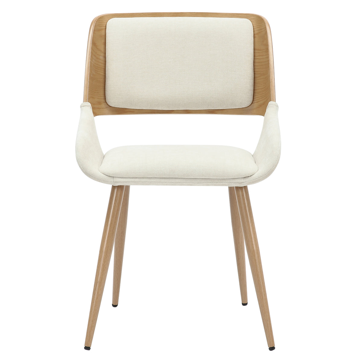 Hudson Dining/Lounge Chair (Beige Fabric and Natural) (Set of 2)