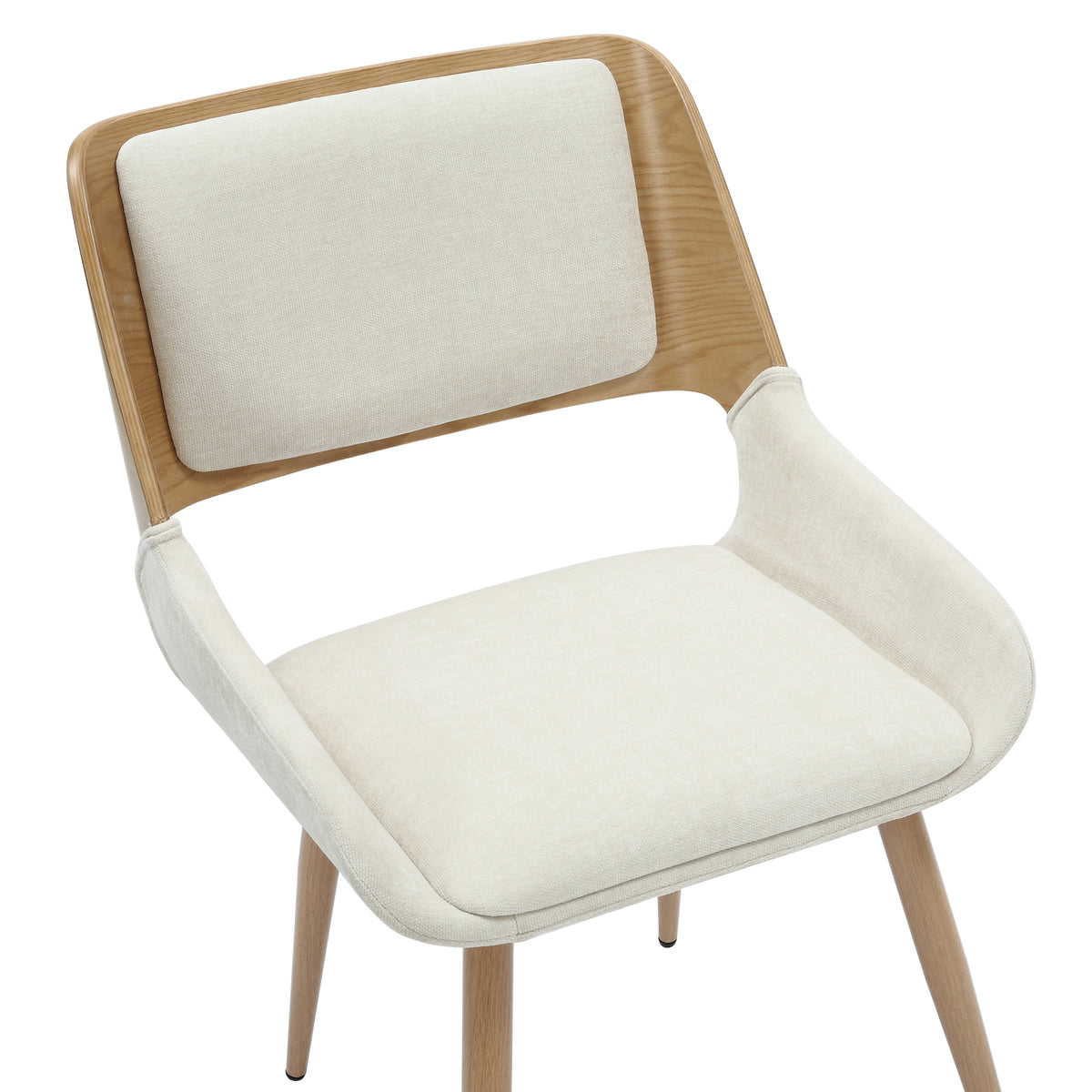 Hudson Dining/Lounge Chair (Beige Fabric and Natural) (Set of 2)
