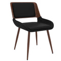 Hudson Dining/Lounge Chair (Black Faux Leather and Walnut) (Set of 2)