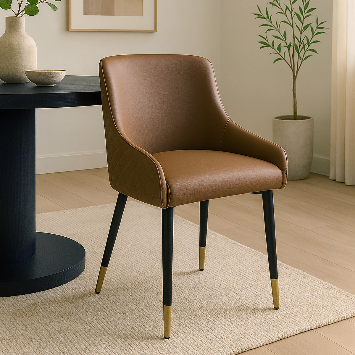 Xander Dining/Lounge Chair (Brown and Black) (Set of 2)