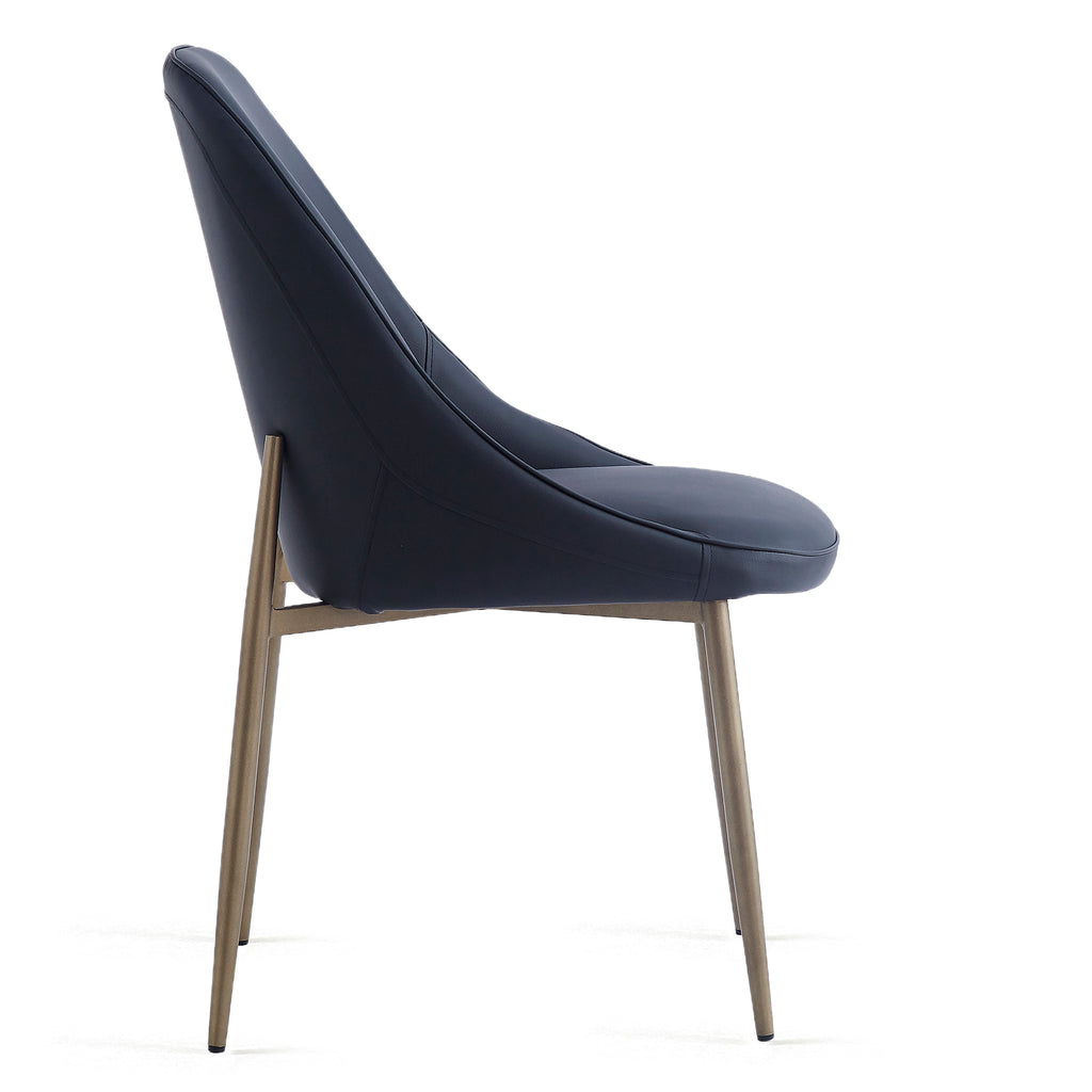 Cleo Dining/Lounge Chair (Black and Aged Gold) (Set of 2)