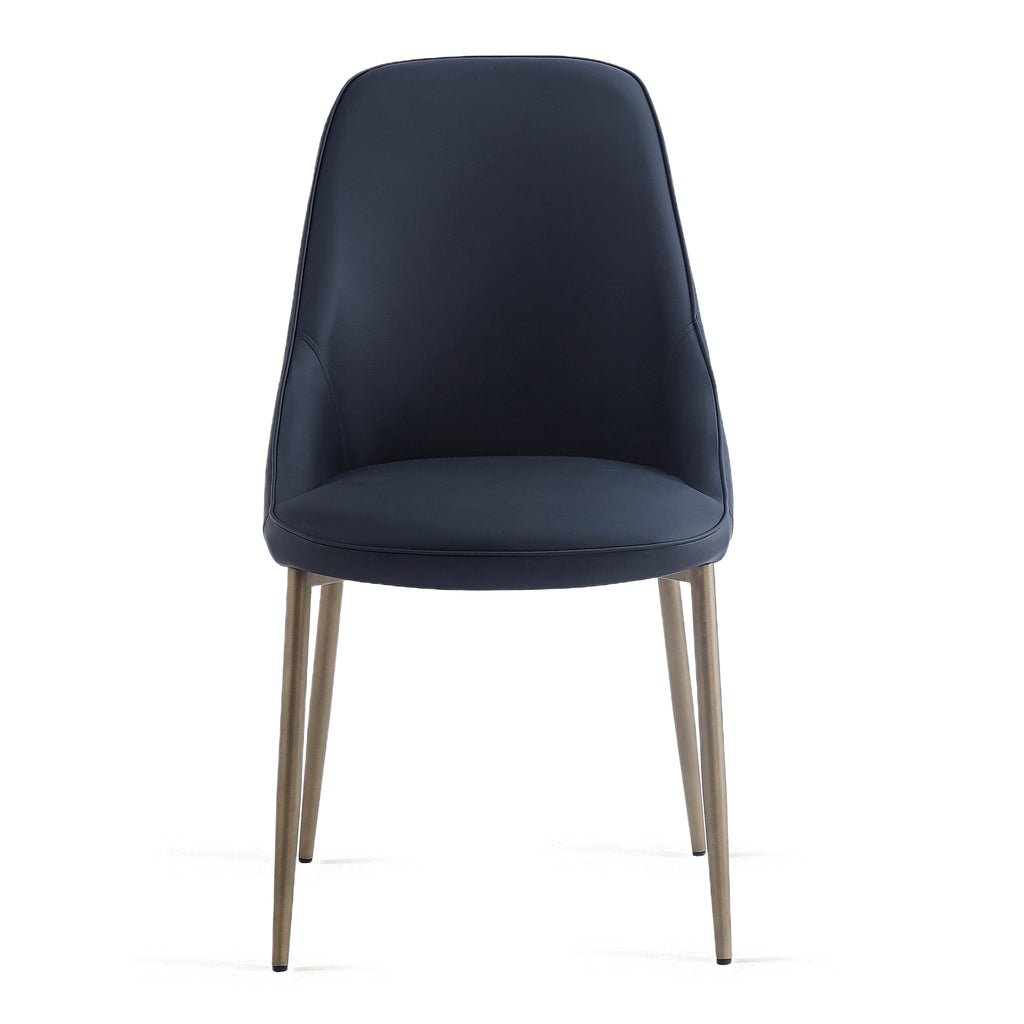 Cleo Dining/Lounge Chair (Black and Aged Gold) (Set of 2)