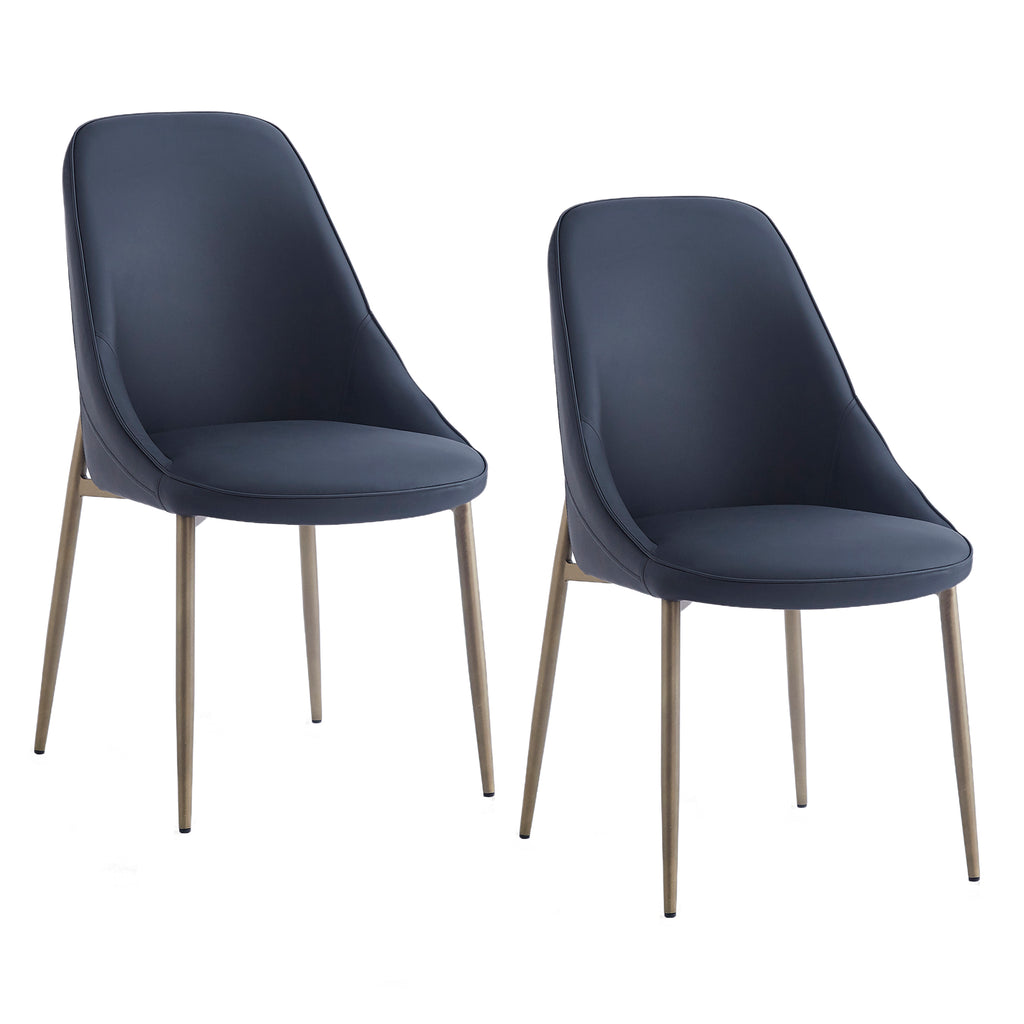 Cleo Dining/Lounge Chair (Black and Aged Gold) (Set of 2)