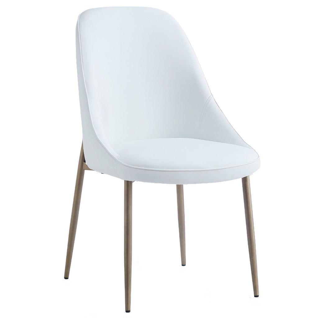 Cleo Dining/Lounge Chair (White and Aged Gold) (Set of 2)