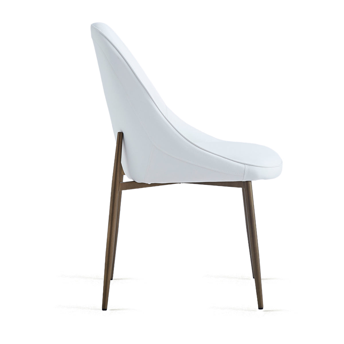 Cleo Dining/Lounge Chair (White and Aged Gold) (Set of 2)
