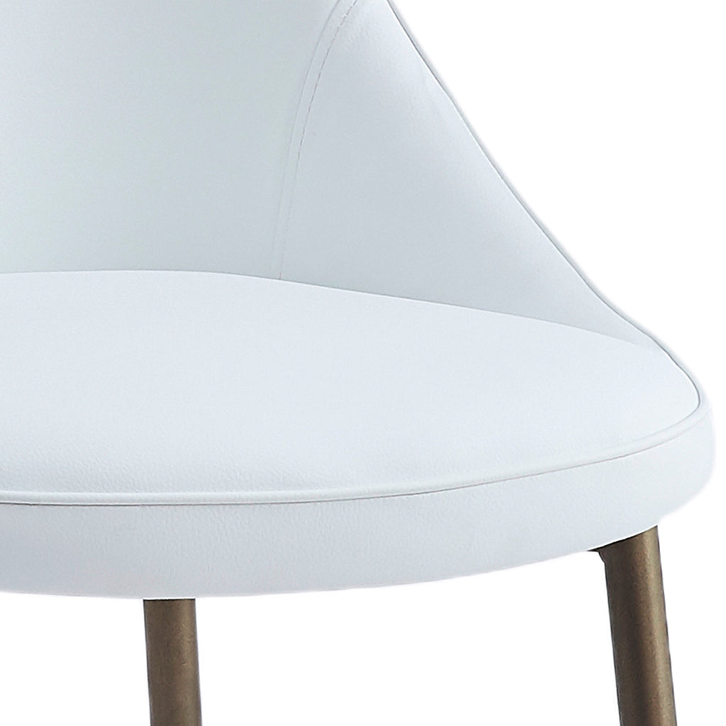 Cleo Dining/Lounge Chair (White and Aged Gold) (Set of 2)