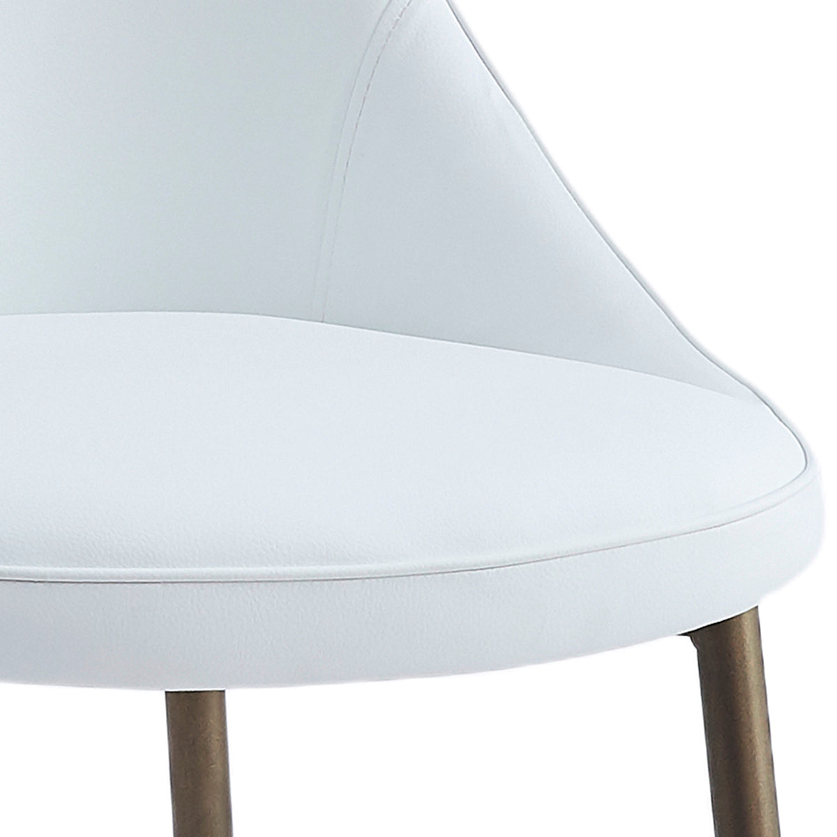 Cleo Dining/Lounge Chair (White and Aged Gold) (Set of 2)