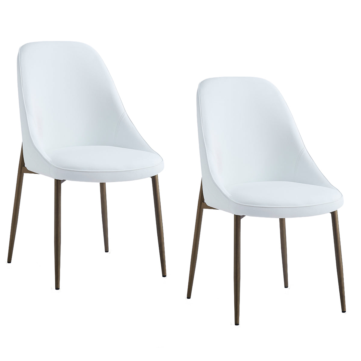 Cleo Dining/Lounge Chair (White and Aged Gold) (Set of 2)