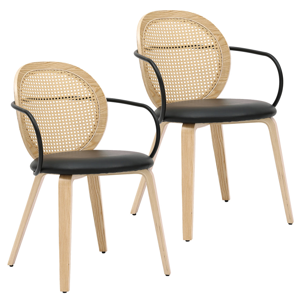 Orias Dining/Lounge Chair (Light Oak and Black) (Set of 2)