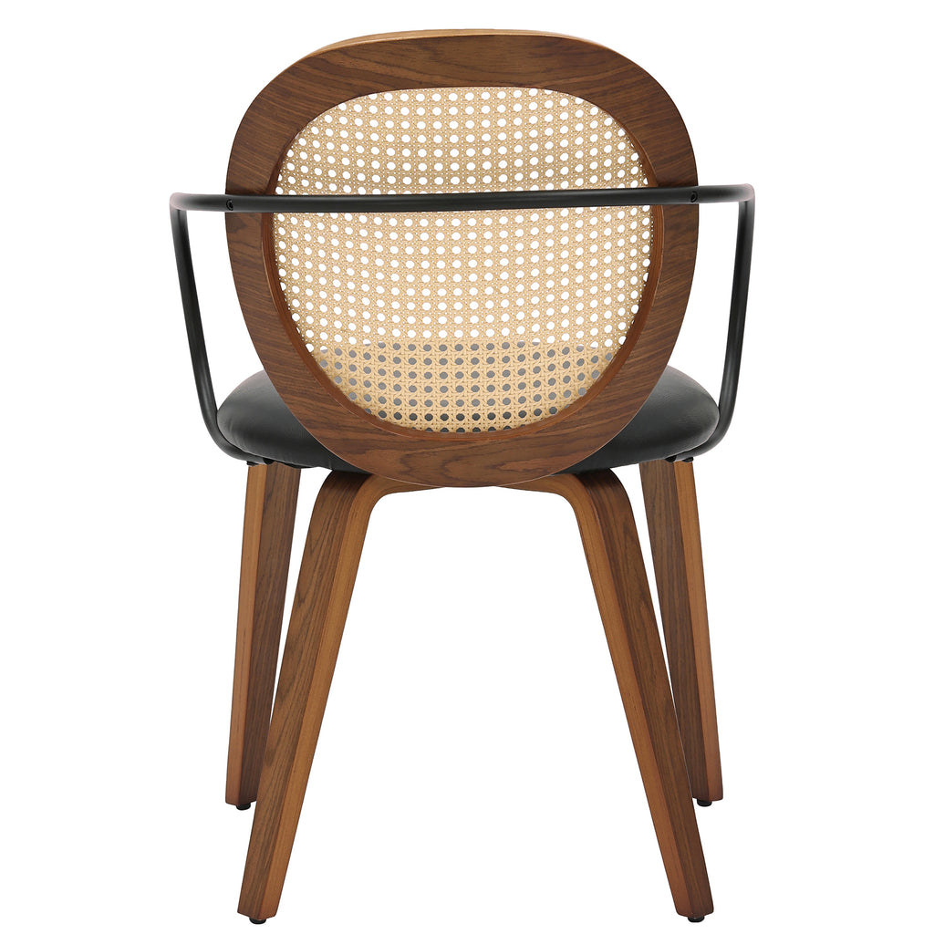 Orias Dining/Lounge Chair (Walnut and Black) (Set of 2)