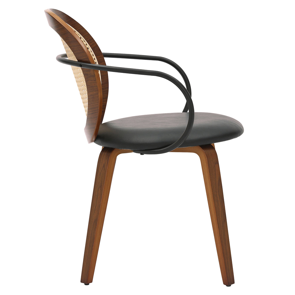 Orias Dining/Lounge Chair (Walnut and Black) (Set of 2)