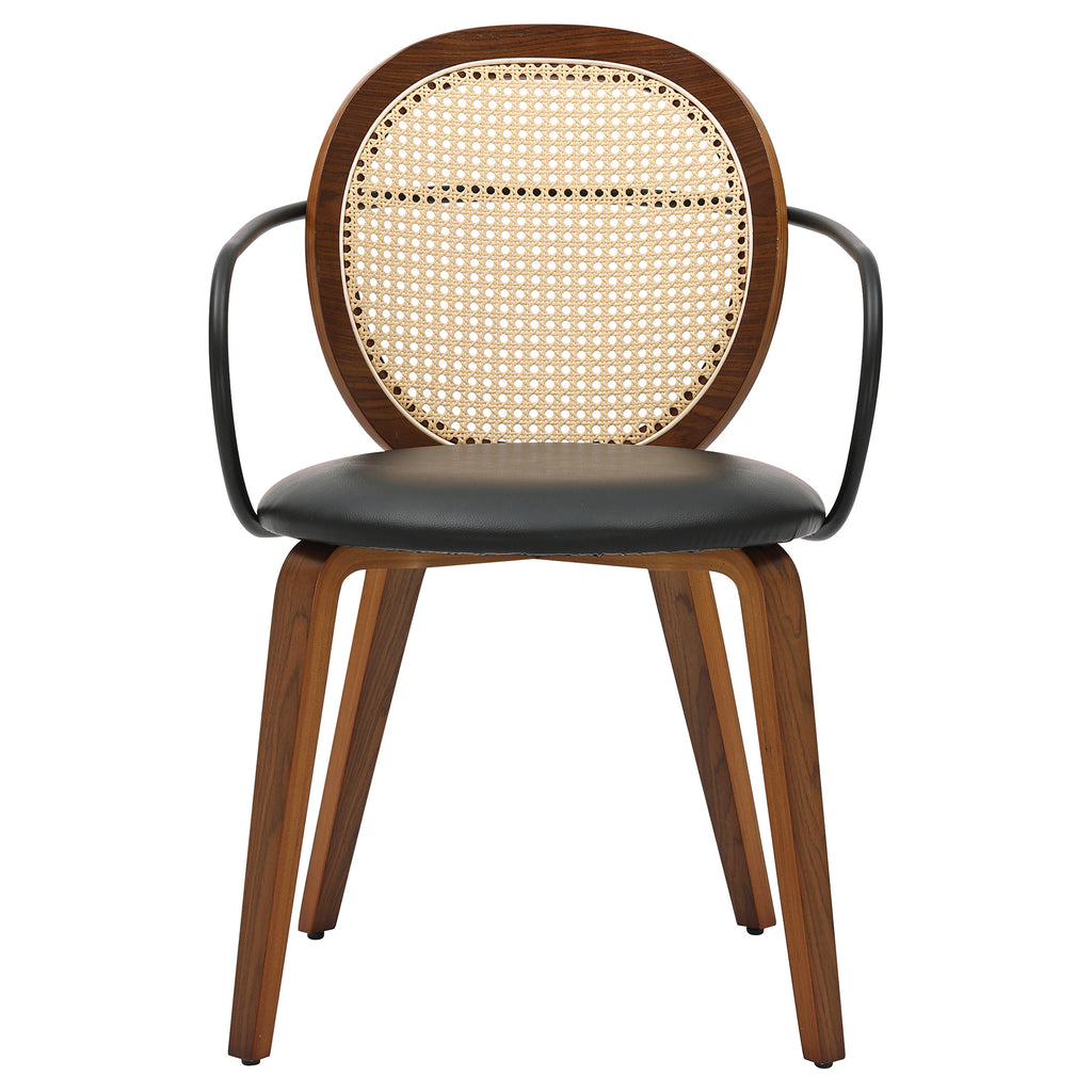 Orias Dining/Lounge Chair (Walnut and Black) (Set of 2)