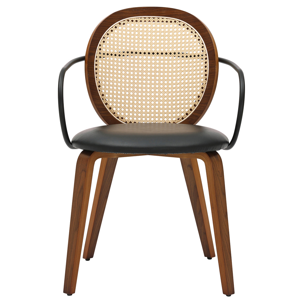 Orias Dining/Lounge Chair (Walnut and Black) (Set of 2)