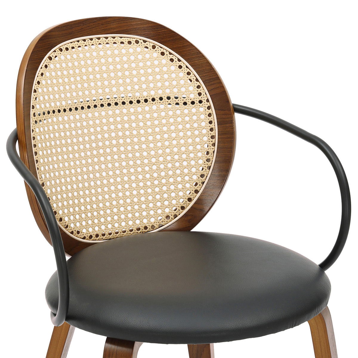 Orias Dining/Lounge Chair (Walnut and Black) (Set of 2)
