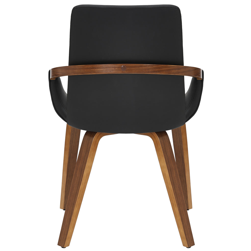 Caspian Dining/Lounge Chair (Black and Dark Walnut) (Set of 2)