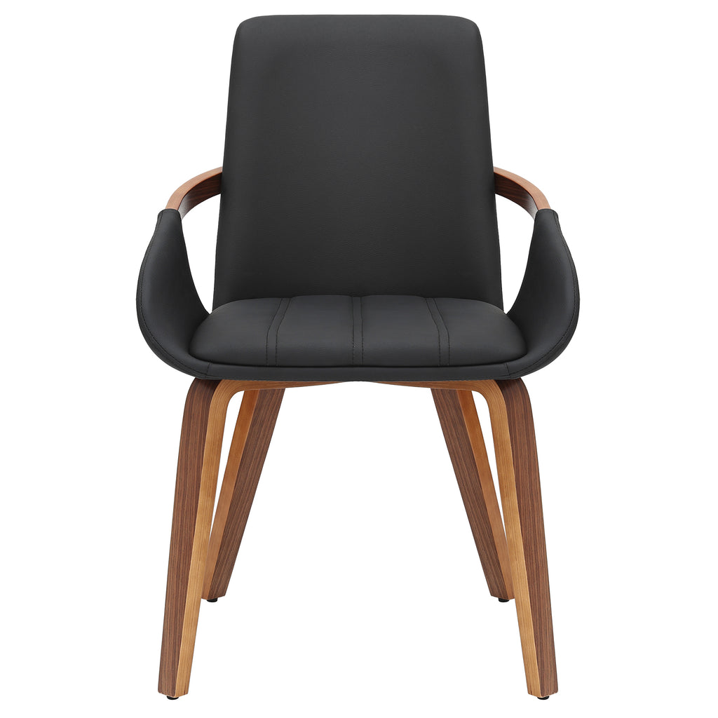 Caspian Dining/Lounge Chair (Black and Dark Walnut) (Set of 2)