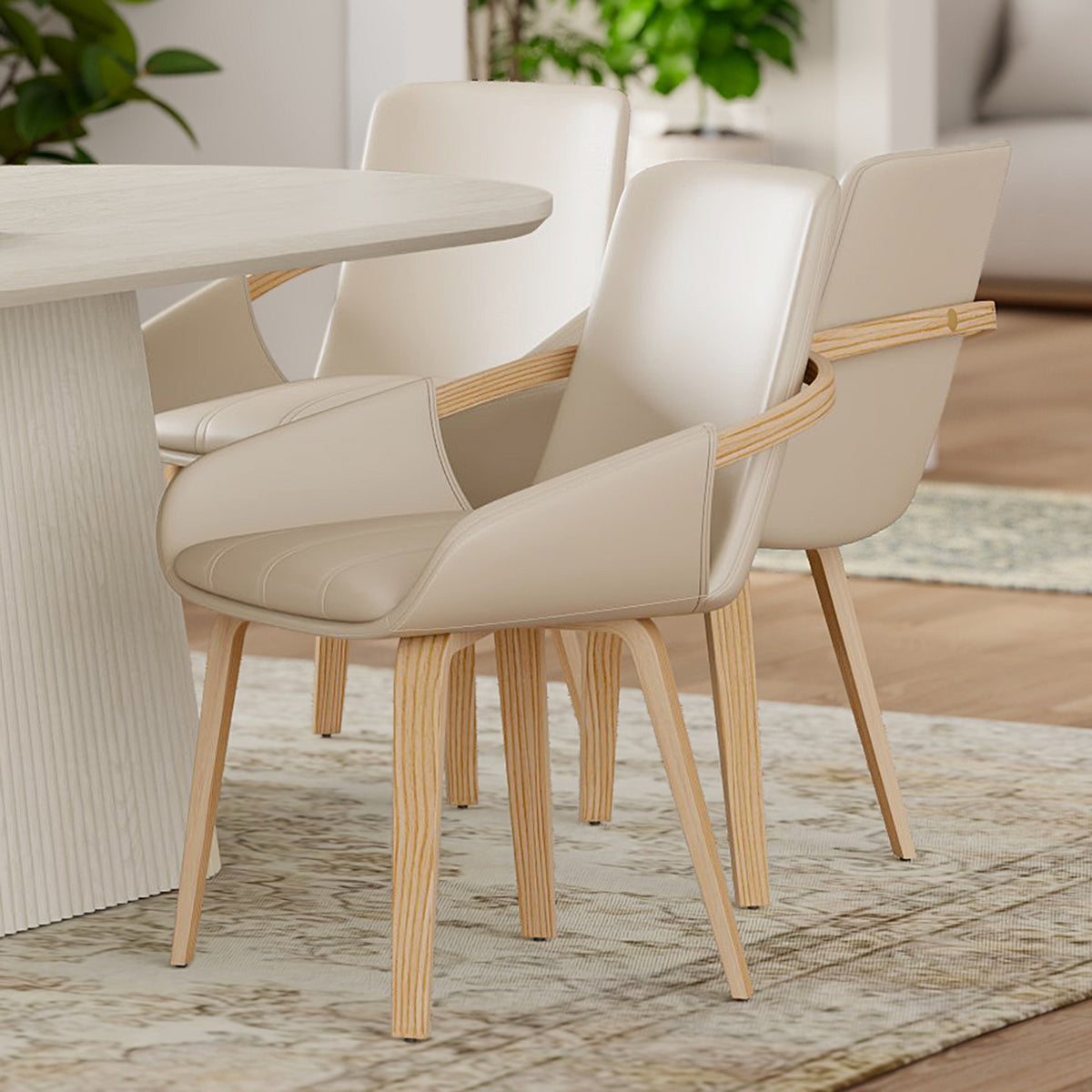 Caspian Dining/Lounge Chair (Sand and Natural) (Set of 2)
