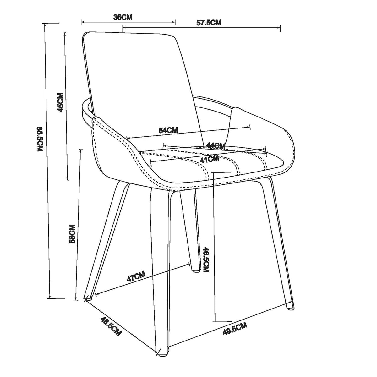 Caspian Dining/Lounge Chair (Sand and Natural) (Set of 2)
