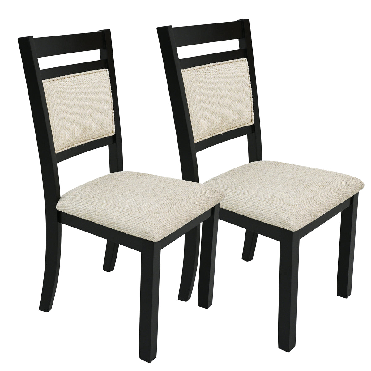 Conrad Dining/Lounge Chair (Black and Beige) (Set of 2)