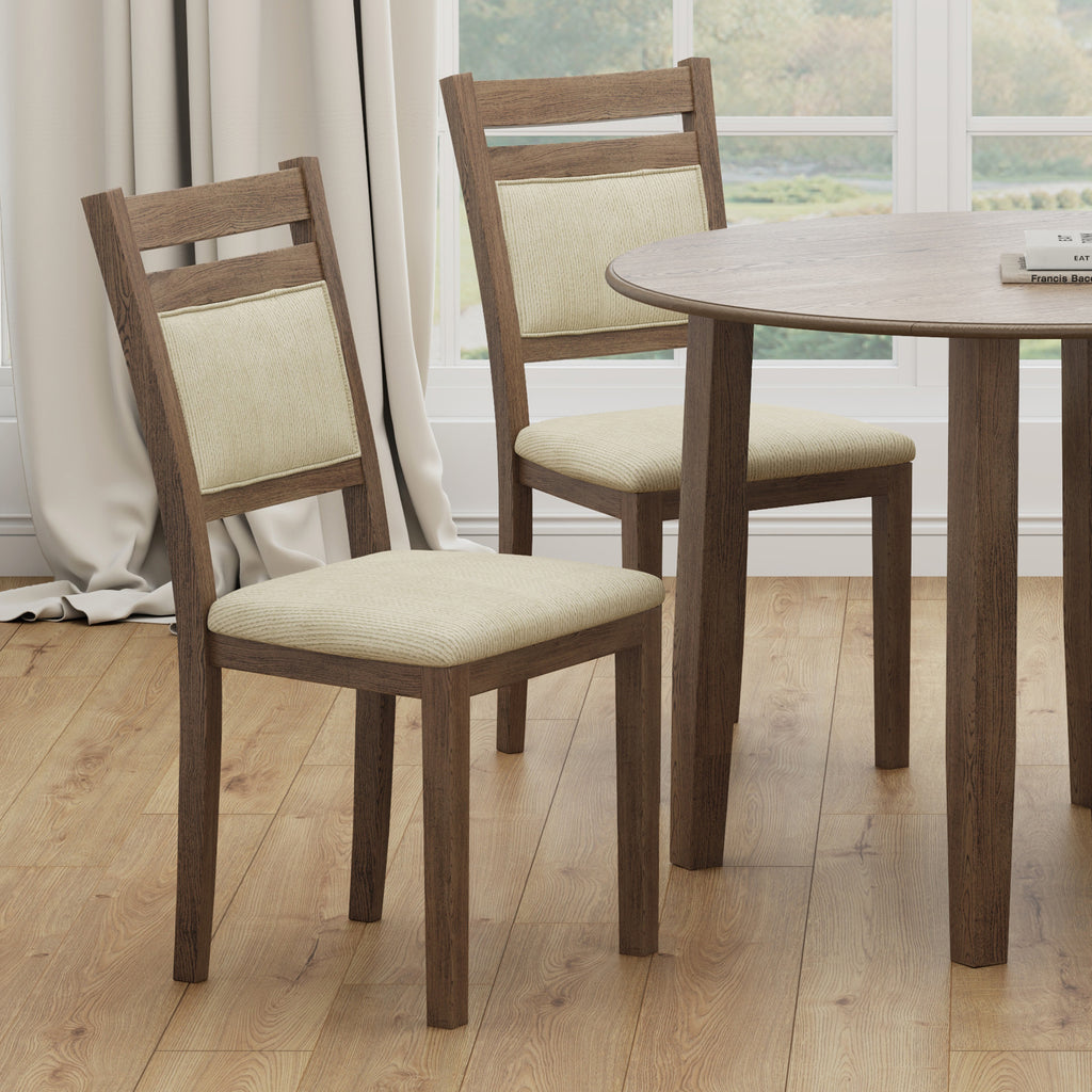 Conrad Dining/Lounge Chair (Walnut and Beige) (Set of 2)