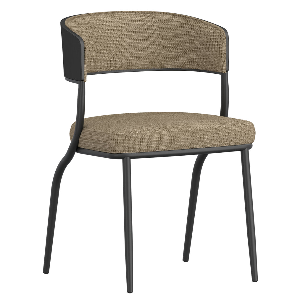 Kazan Dining/Lounge Chair (Dark Beige and Black) (Set of 2)