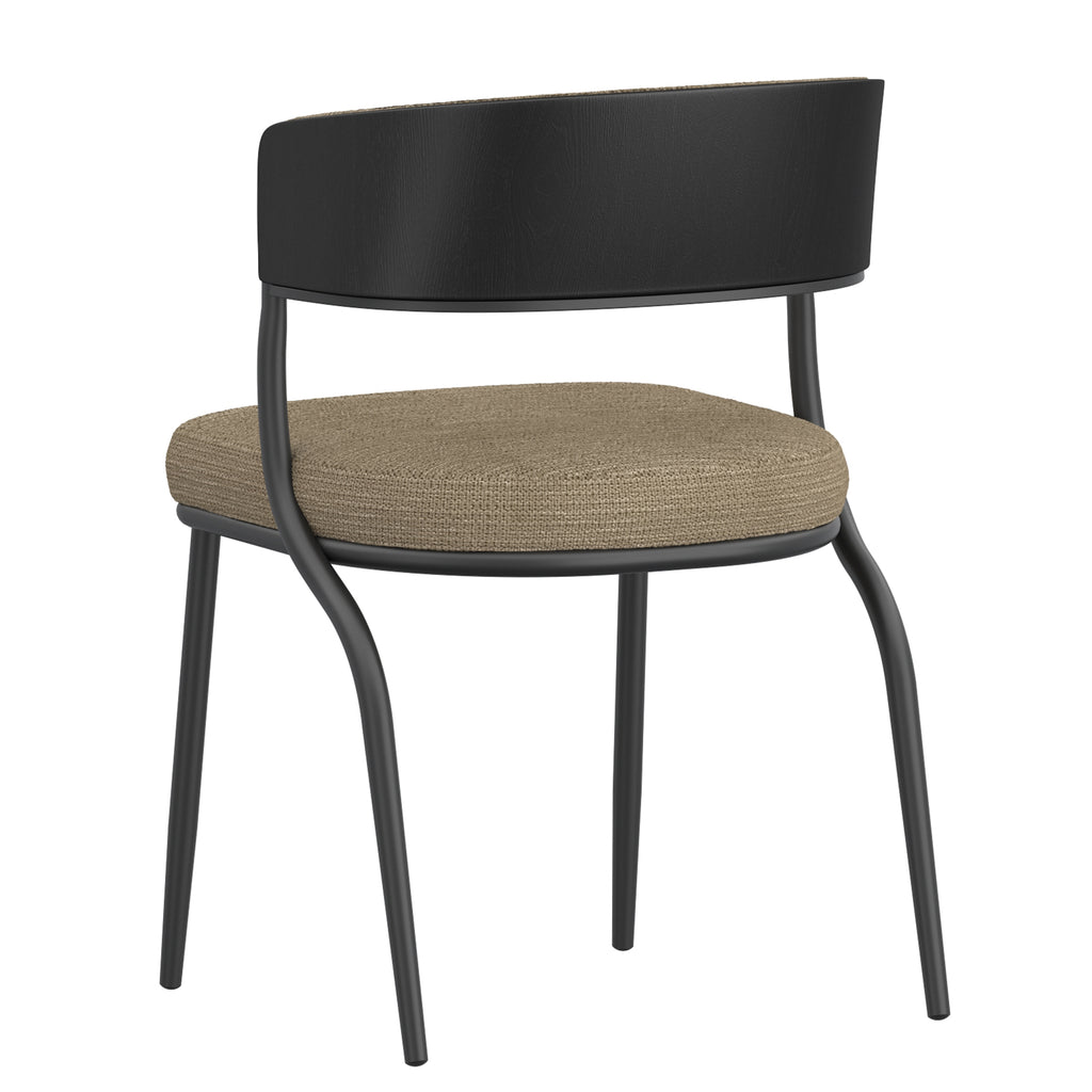 Kazan Dining/Lounge Chair (Dark Beige and Black) (Set of 2)