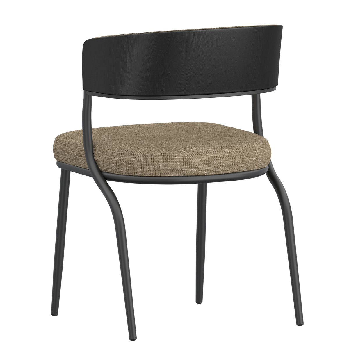 Kazan Dining/Lounge Chair (Dark Beige and Black) (Set of 2)