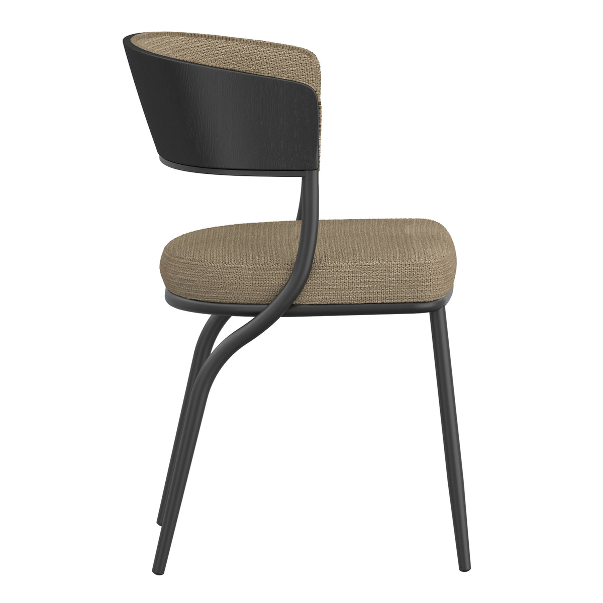 Kazan Dining/Lounge Chair (Dark Beige and Black) (Set of 2)