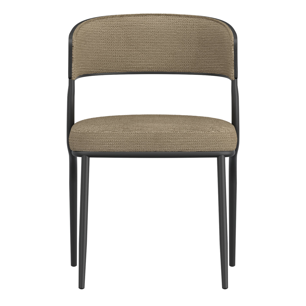 Kazan Dining/Lounge Chair (Dark Beige and Black) (Set of 2)