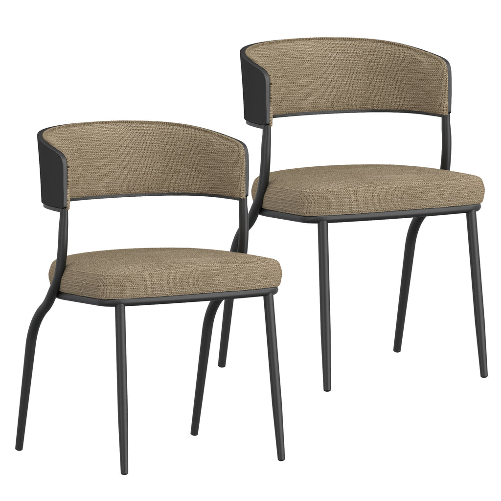 Kazan Dining/Lounge Chair (Dark Beige and Black) (Set of 2)