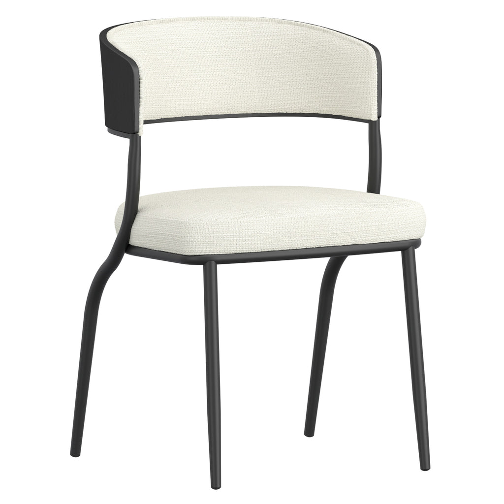 Kazan Dining/Lounge Chair (Ivory and Black) (Set of 2)