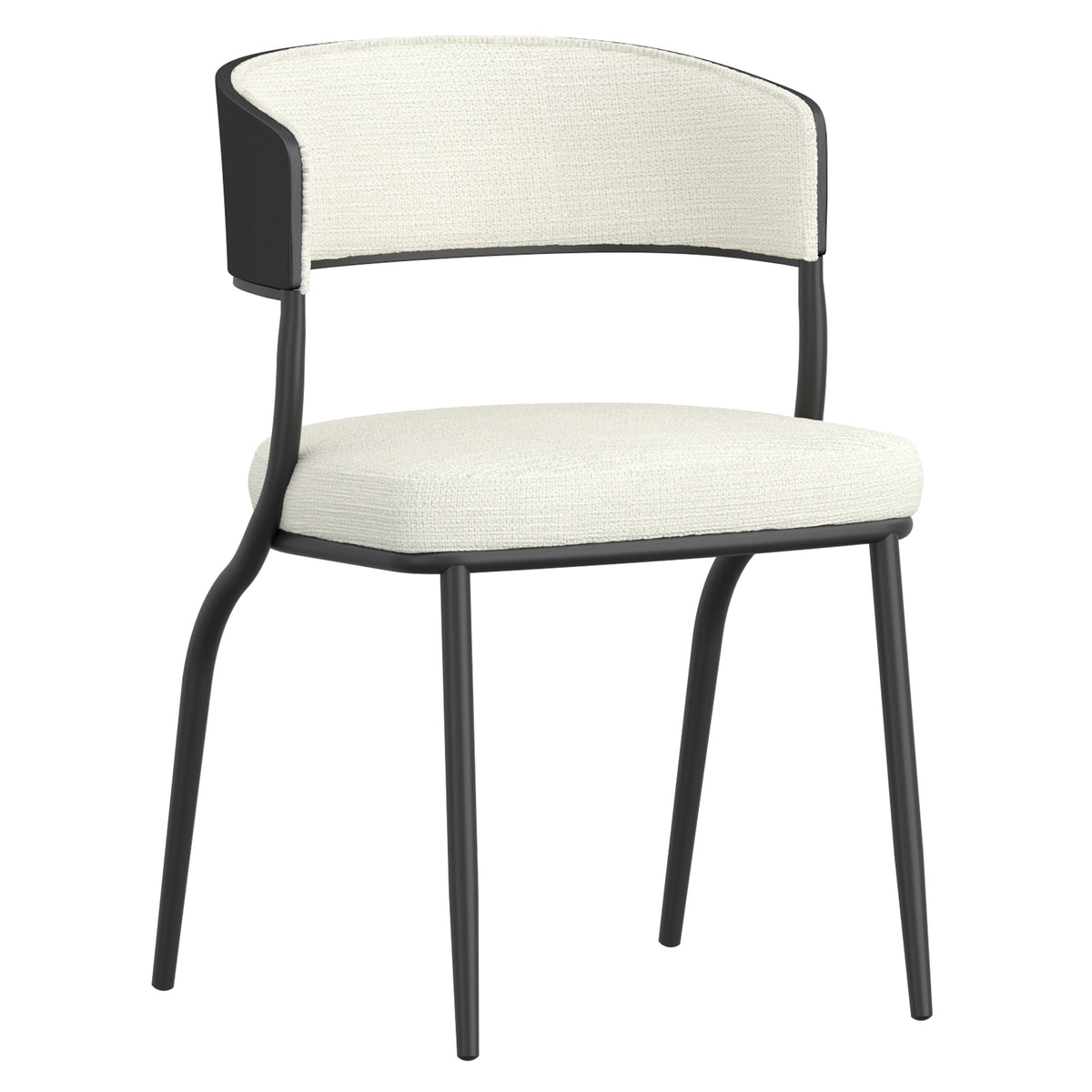 Kazan Dining/Lounge Chair (Ivory and Black) (Set of 2)