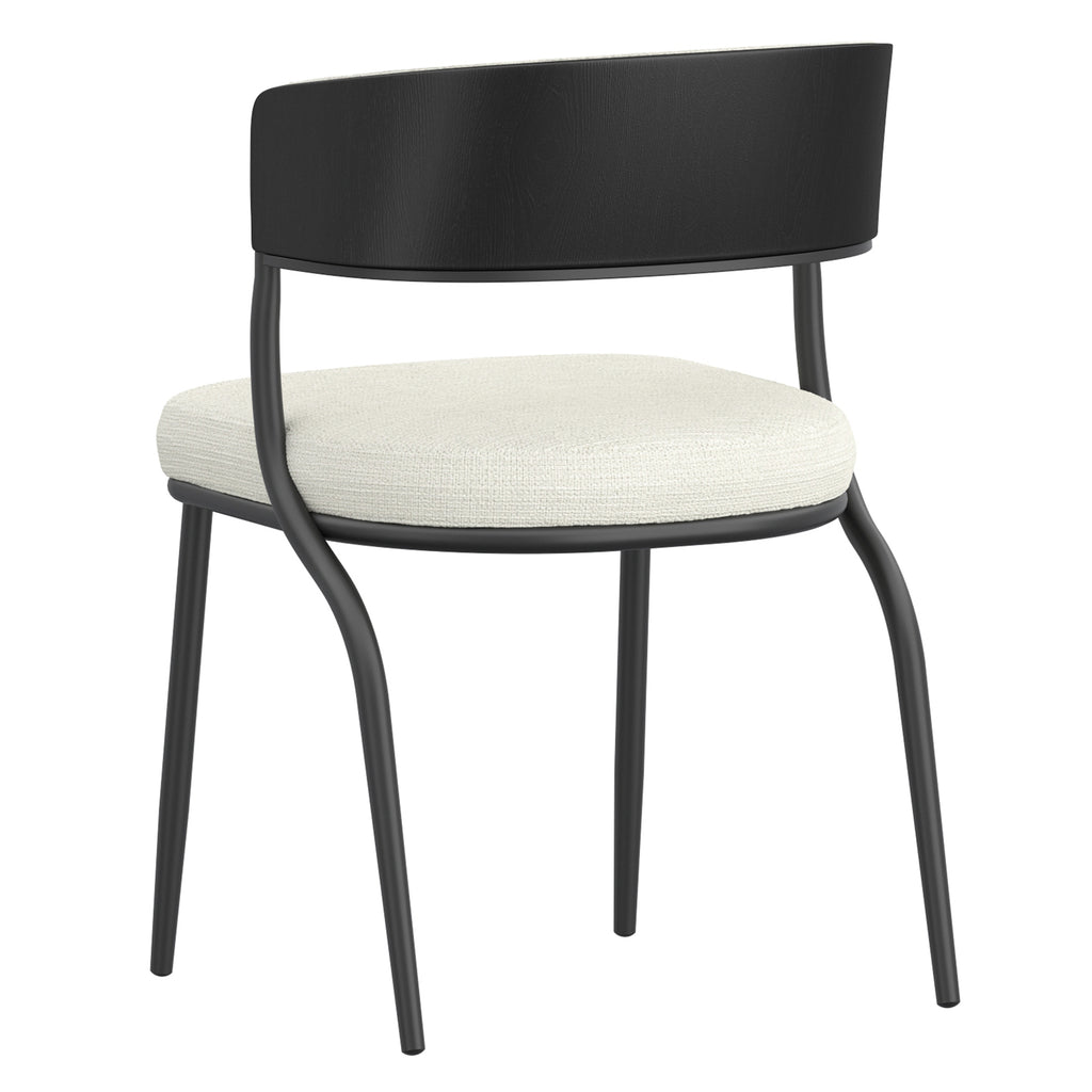 Kazan Dining/Lounge Chair (Ivory and Black) (Set of 2)