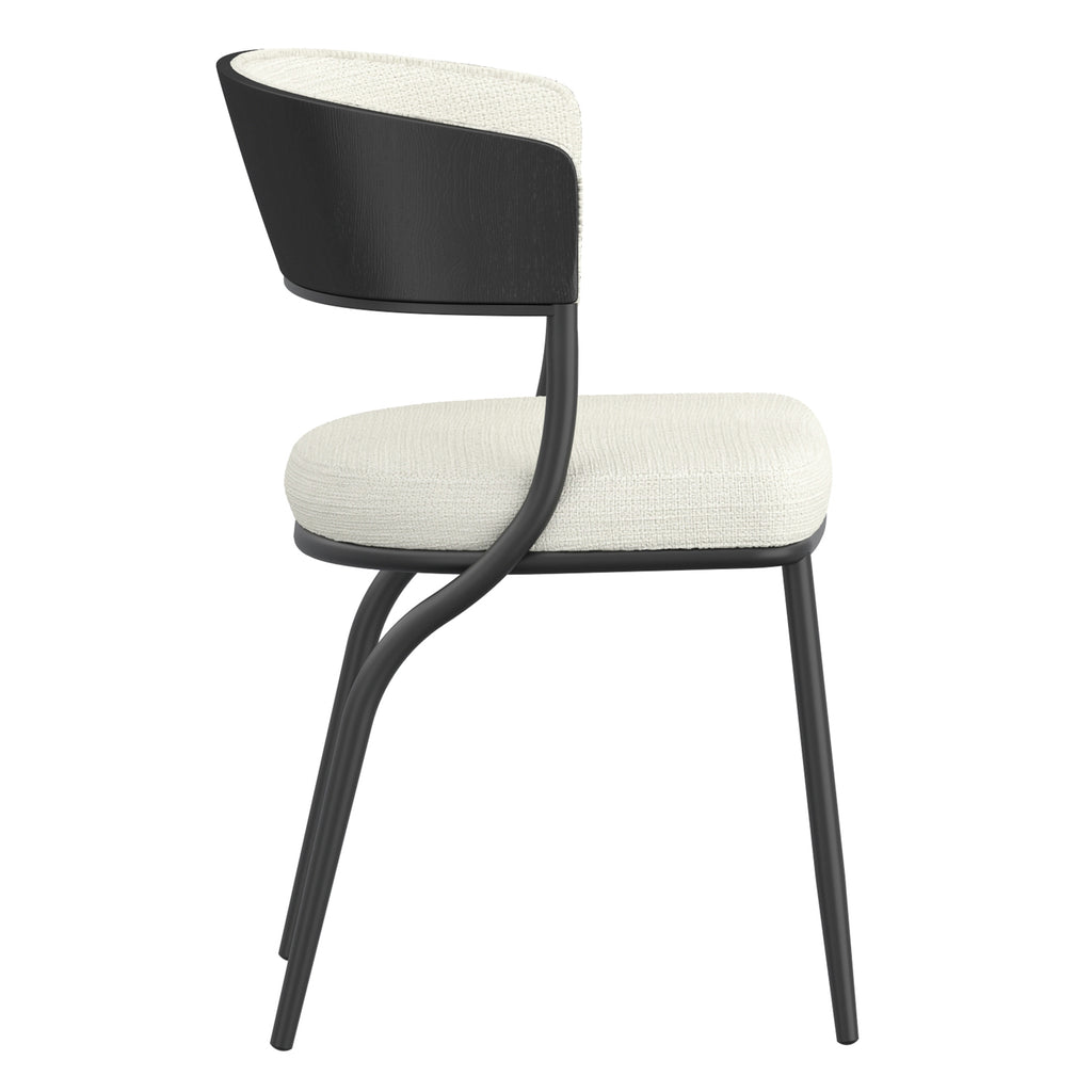 Kazan Dining/Lounge Chair (Ivory and Black) (Set of 2)