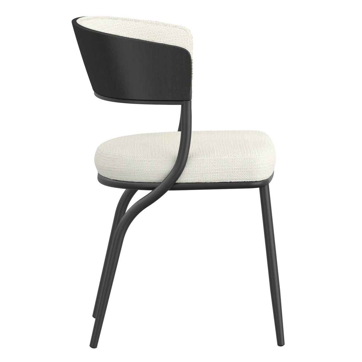 Kazan Dining/Lounge Chair (Ivory and Black) (Set of 2)