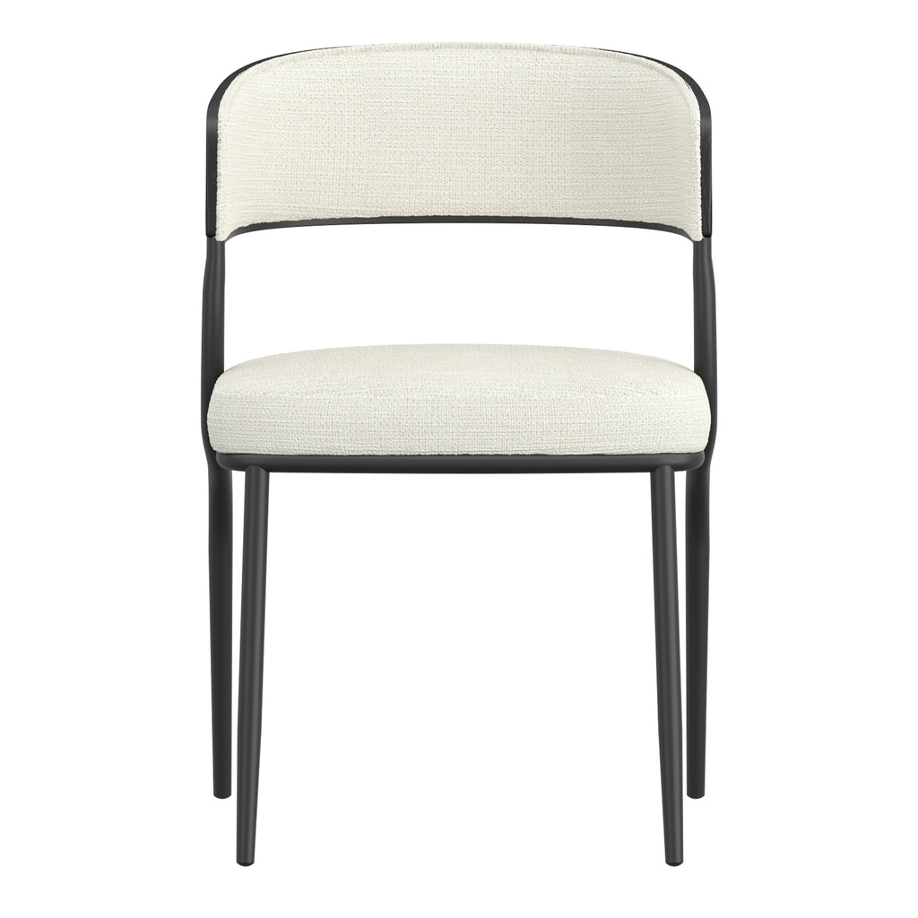 Kazan Dining/Lounge Chair (Ivory and Black) (Set of 2)