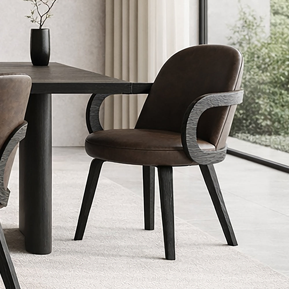 Celest Dining/Lounge Chair (Brown and Dark Walnut) (Set of 2)