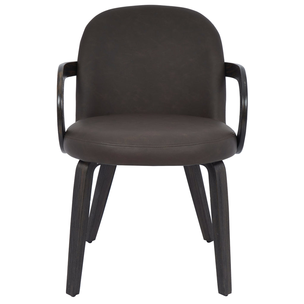 Celest Dining/Lounge Chair (Brown and Dark Walnut) (Set of 2)