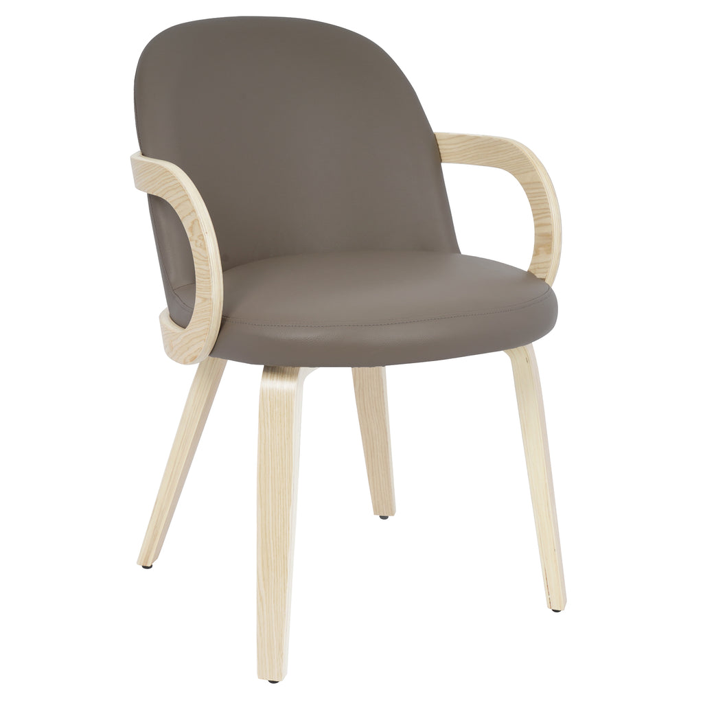 Celest Dining/Lounge Chair (Dark Taupe and Natural) (Set of 2)