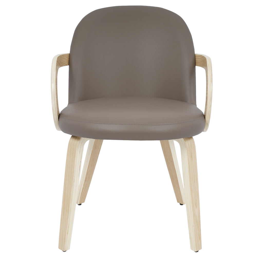 Celest Dining/Lounge Chair (Dark Taupe and Natural) (Set of 2)