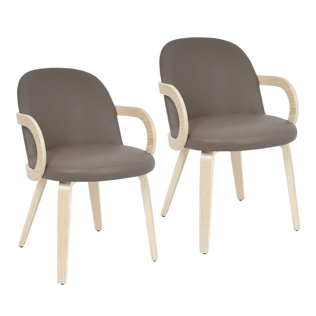 Celest Dining/Lounge Chair (Dark Taupe and Natural) (Set of 2)
