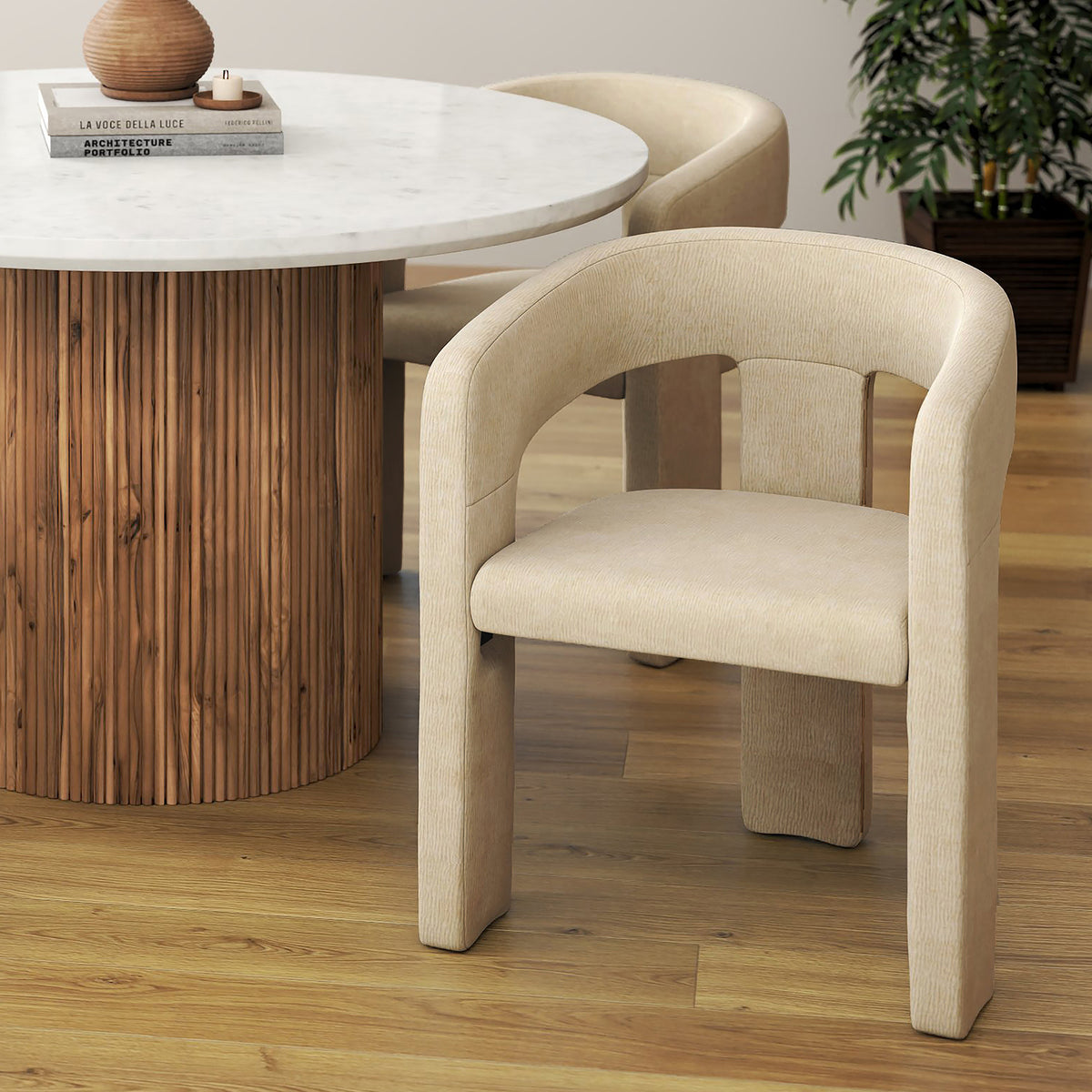 Amara Dining/Lounge Chair (Beige) (Set of 2)