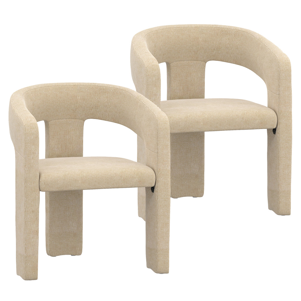Amara Dining/Lounge Chair (Beige) (Set of 2)