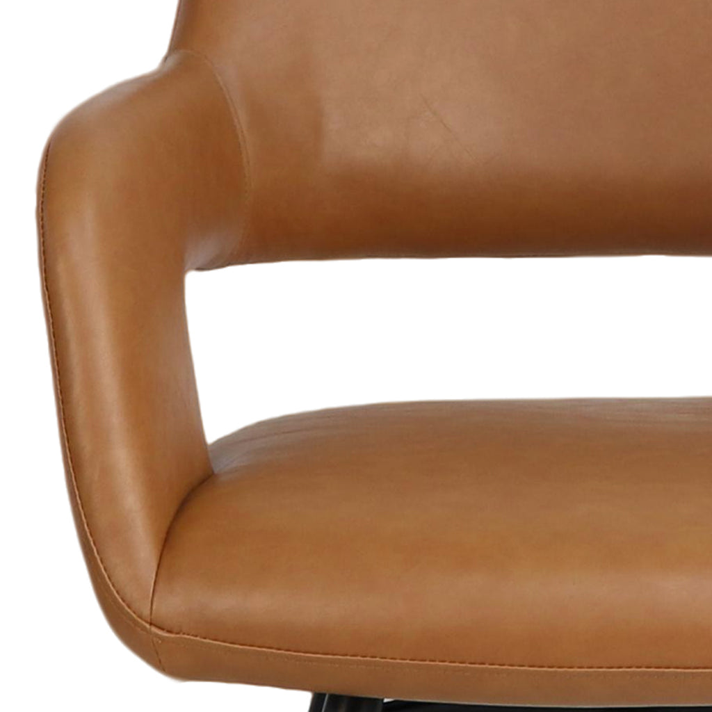 Ryder Swivel Dining and Accent Chair (Camel and Black) (Set of 2)