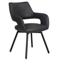 Ryder Swivel Dining and Accent Chair (Charcoal and Black) (Set of 2)
