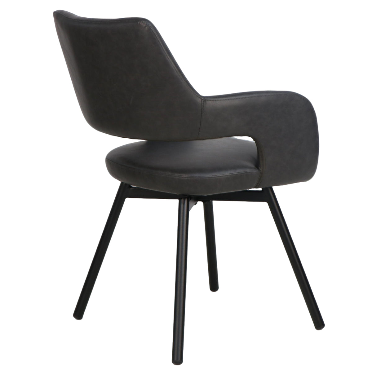 Ryder Swivel Dining and Accent Chair (Charcoal and Black) (Set of 2)