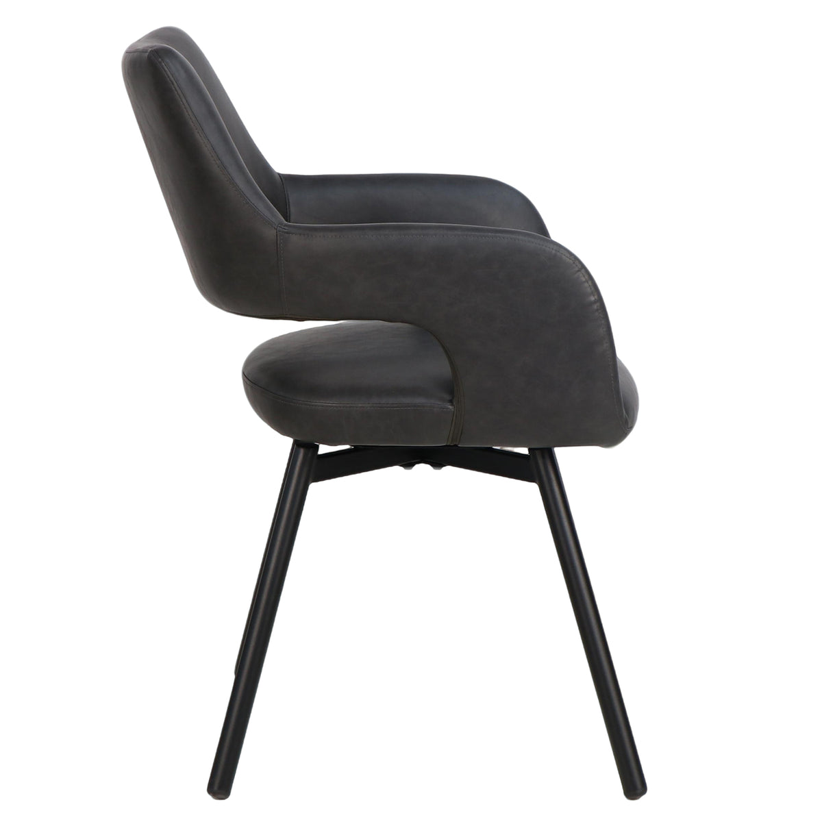 Ryder Swivel Dining and Accent Chair (Charcoal and Black) (Set of 2)